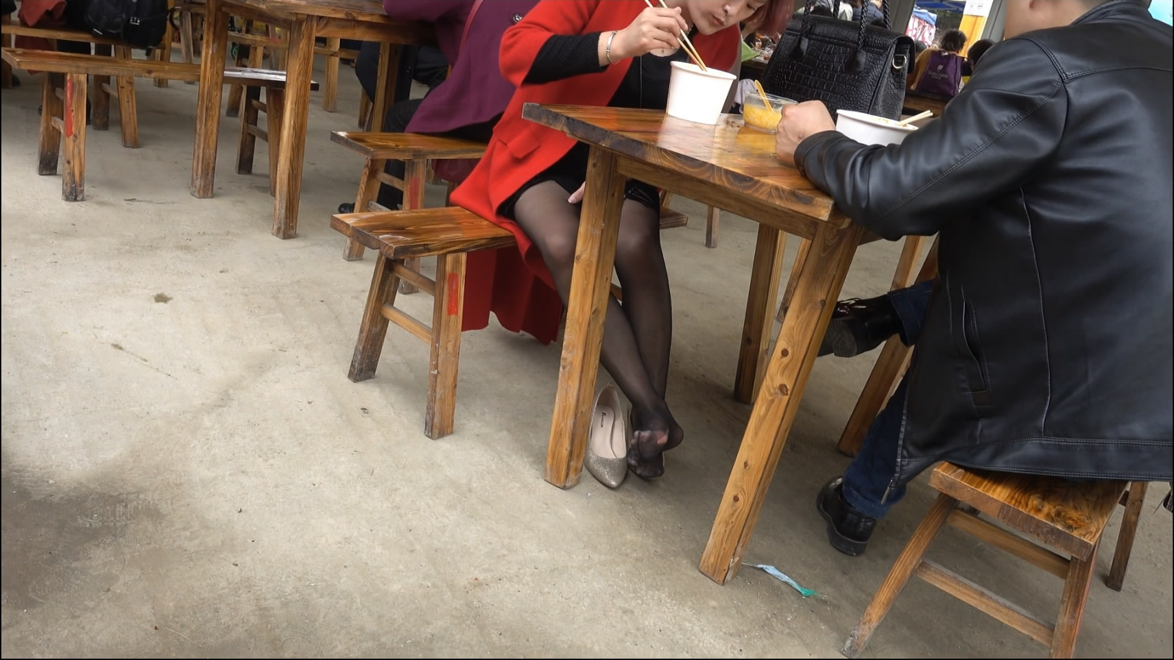 Eating, Dating, nylon feet